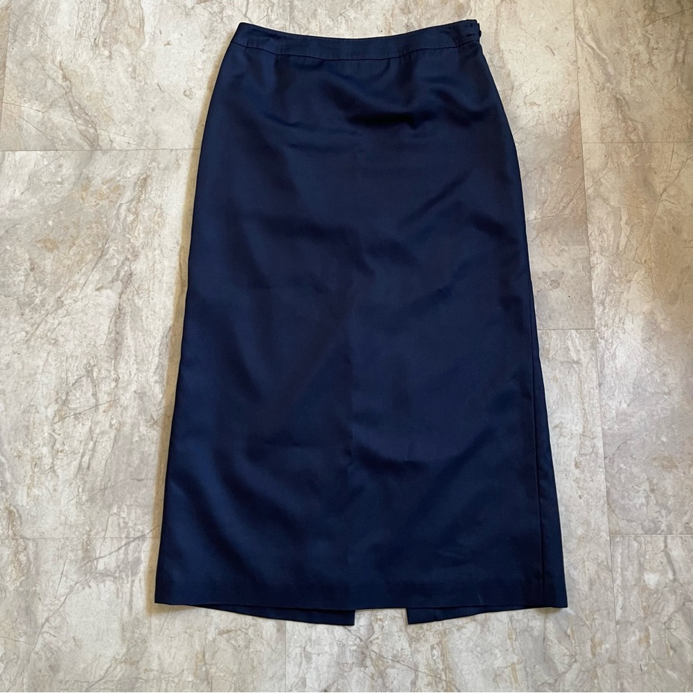 Vintage Talbots Silk and Wool Navy Maxi Skirt
